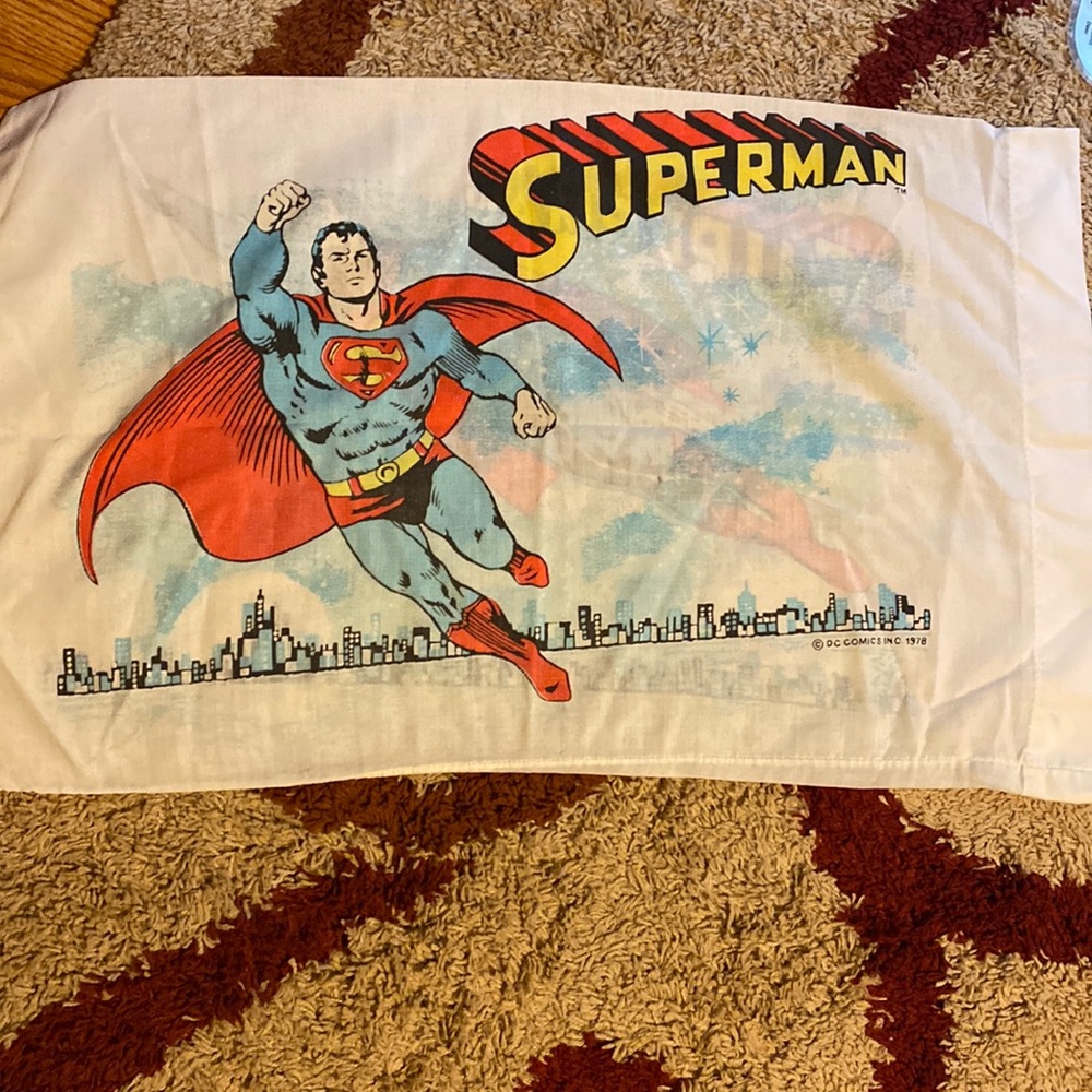 Vintage 1978 Superman Pillow Case, super rare. Reversible